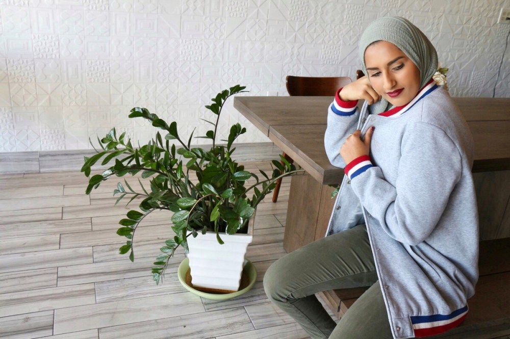 Gray Striped Varsity Jacket for Forever 21